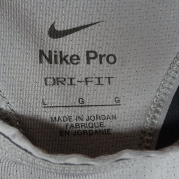 NIKE PRO DRI-FIT GRAY LARGE ATHLETIC WOMENS TANK TOP T-SHIRT L188 - Picture 2 of 3